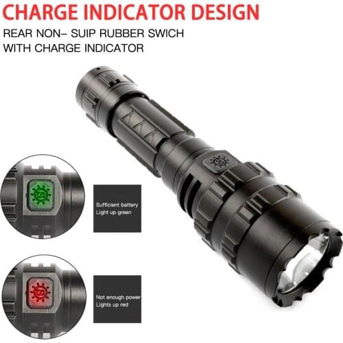 High Quality 50000 LM L2 Rechargeable Tactical Flashlight LED Torch 5 Modes for Camping+18650 Battery+USB Cable+Box