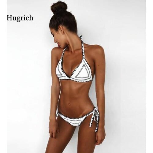 2020 New Sexy Bikinis Women Swimwear Push Up Swimsuit Halter Top Biquini Padded Bathing Suit Bandage Brazilian