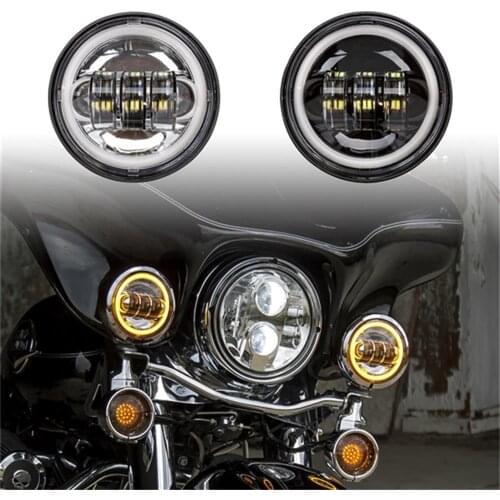 1x Pair 4.5" 4 1/2 inch led fog light with White red green blue pink yellow halo ring for motorcycle parts
