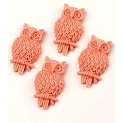10Pcs Resin Owl Embellishments Flatback Cabochon Scrapbook Home Wedding Decoration Craft Resin Cabochon 15x6mm