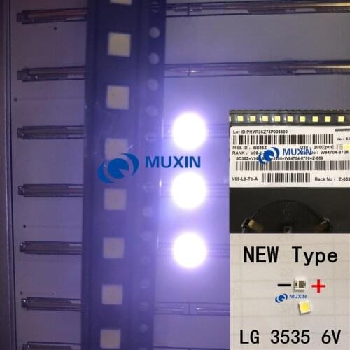 100pcs LG Innotek LED LED Backlight High Power LED 2W 6V 3535 Cool white LCD Backlight for TV TV Application LATWT391RZLZK