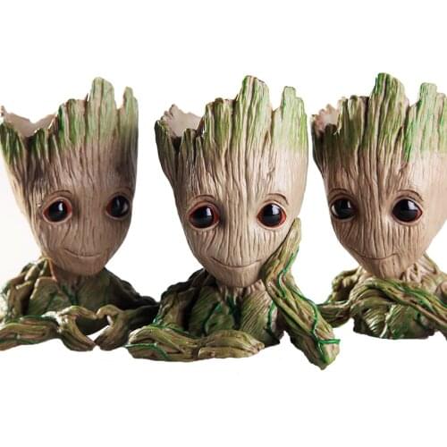 14cm Cute Tree Man Anime Action Figure Dolls Penholder Grunt Guardians of The Galaxy 2 Model Hero pen pot and flower pot Toys