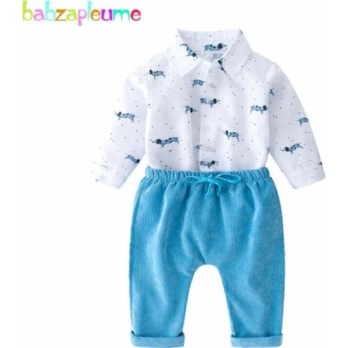 2Piece/Spring Newborn Clothes Fashion Gentleman Long Sleeves Cotton Bodysuits+Loose Harem Pants Baby Boys Clothing Sets BC1445-1