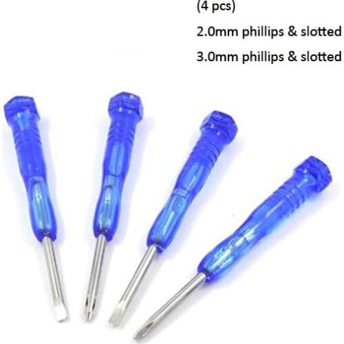 4 pcs/ lot) mini Screwdriver Set 2mm / 3mm Slotted & Phillips Screwdrivers set Hand Tool Cross Head Slotted Screw Driver