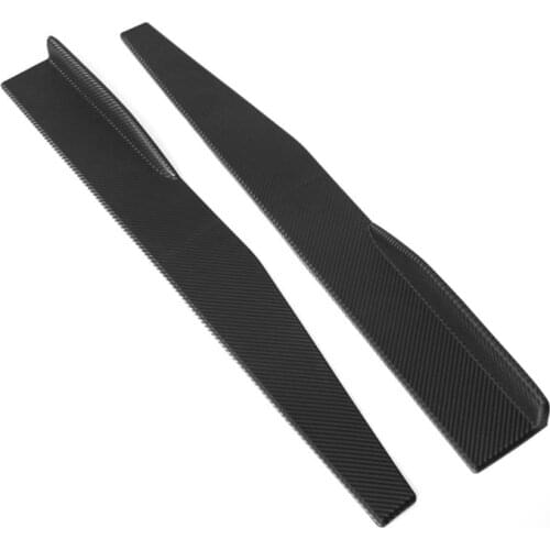 75cm Universal Car Add Side Skirts Black Look Bumper Lip Body Side Skirts