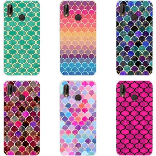 88H watercolor scale lovely pattern Soft Silicone Tpu Cover Case for huawei Nova 3 3i p smart