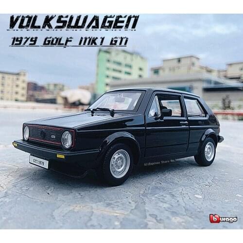 Bburago 1:24 Volkswagen 1979 Golf GTI MK1 black simulation alloy car model crafts decoration collection toy tools gift