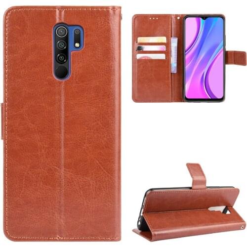 For Xiaomi Redmi 9 Case Xiaomi Redmi9 Wallet Flip Style Glossy Skin PU Leather Phone Back Cover For Xiaomi Redmi 9 Bag Case