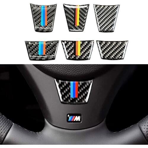 Carbon Fiber Car Interior Steering Wheel Decoration Cover Car Sticker High-quality Auto Accessories For BMW E90 E92 E93 3 Series
