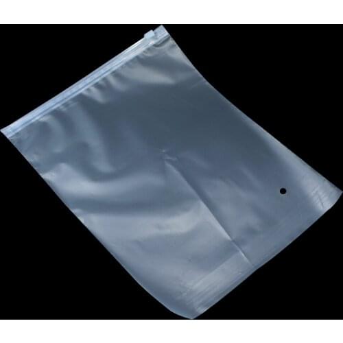 DHL 250Pcs/lot Matte Translucent Clear Clothing Clothes Grocery Bag With Vent Hole Plastic Zipper Storage Reusable Packaging Bag