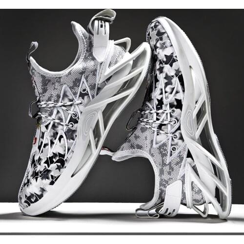 Breathable Fashion Running Shoes for Men Blades Flying Woven Tide Shoes Height Increasing Cushioning Walking Sneakers Hot Sell