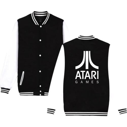 Games ATARI Baseball Jackets Bomber Jacket Men Women Sweatshirt Streetwear Hip hop Hoodies Uniform Coat Gamer Clothing