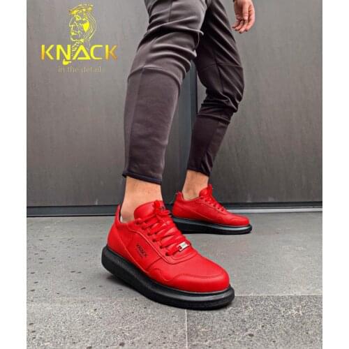 Knack High Sole Leather Men Sneakers Spring Men 'S Shoes Lace-Up Comfortable Casual Male Hiking Shoes Breathable Fashion