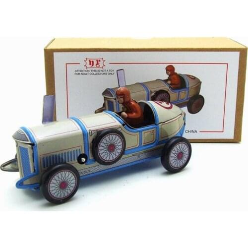 Retro Collection Tin toys Children Metal Wind up Auto Car Models Robot Vehicles Handmade Iron Mechanical Old Racing Car
