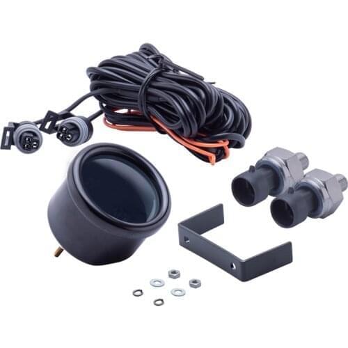 5 meter long wire Dual display air pressure gauge 52mm PSI air suspension RED&Blue LED With 2pcs 1/8NPT sensors