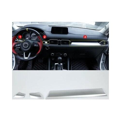 ABS Matte Interior Center Console Stripe Cover Trim 3pcs For Mazda CX-5 KF 17-19