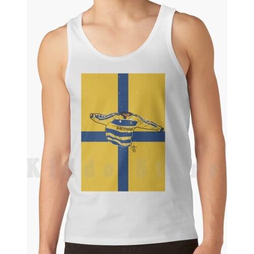 Crespo Playing For Parma Tank Tops Vest 100% Cotton Football Parma Curled Calcium