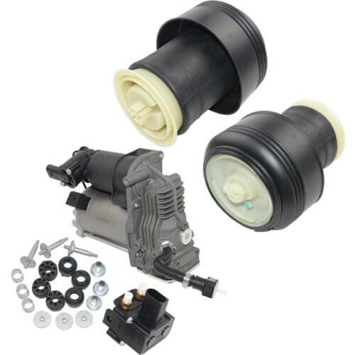 AP03 Air Suspension Air Spring Bags+ Air Compressor Pump/Vlave For BMW X5 E70 X6 E71 E72 37206789938 37126790078