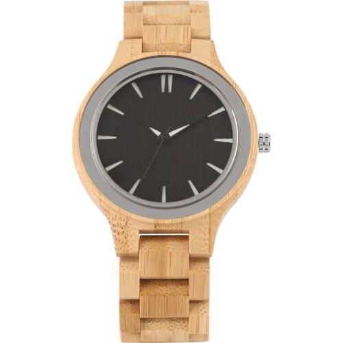 Mens Quartz Wooden Wristwatches Wooden Strap Practical Luminous Pointers Wooden Watch