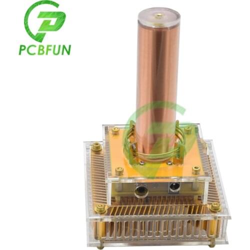 Music Tesla Coil Acrylic Base Shell Electronic DIY Plasma Loudspeaker Wireless Transmission Experiment Desktop Toy Model Gold