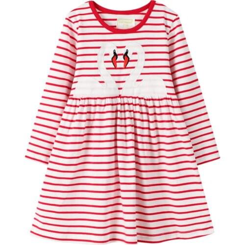 Autumn Spring Girl Long-sleeved Costume Baby Cotton Childrens Baby Cotton Striped Princess Dresses