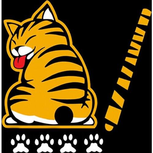 Funny Cat Moving Tail Stickers Window Wiper Decals Rear Windshield Decor Sticker