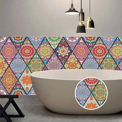 Moroccan Style Wall Tile Transfers Sticker for Furniture Renovation Floor Stairs Diy Decoration Waterproof Vintage PVC Art Decor