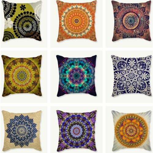 Mandala Pattern Circle Geometry Throw Pillow Cushion Cover Car Decor Home Decoration Sofa Decorative Pillowcase 45x45cm