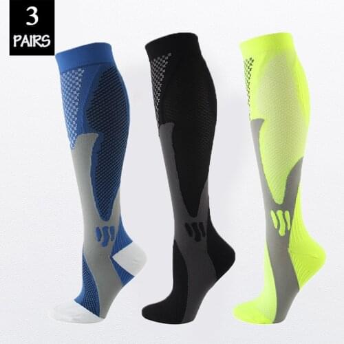 3 Pairs Colorful Compression Socks Men Women Sports Running Cycling Pain Relief Nursing Compression Socks New Year Socks 2021