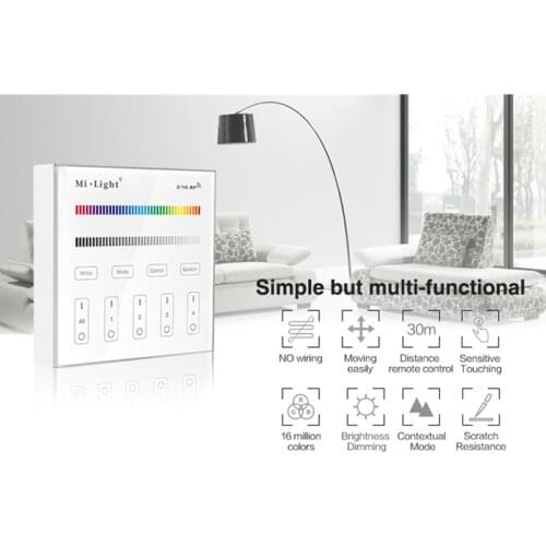 Miboxer B3 4-Zone RGB/RGBW Brightness Dimming Smart Panel 2.4G Wireless Remote Controller Control for LED Strip Light Ribbon