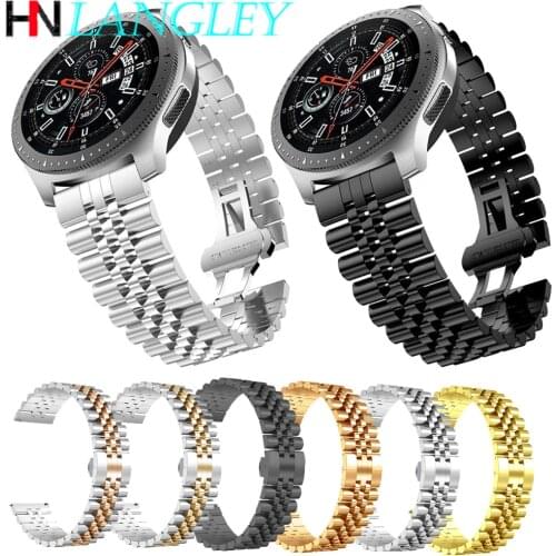 22mm 20mm Watch Band for Galaxy Watch 3 41 45mm Gear S3 Stainless Steel Strap 46mm 42mm for Amazift GTS Metal Wrist Bracelet