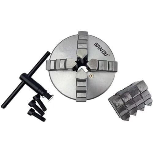 SANOU K12-80 4 Jaw Lathe Chuck Self-Centering 80mm With Hardened Steel For Mini Lathe
