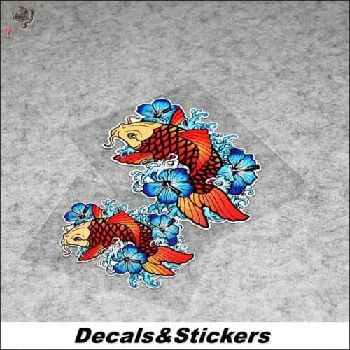NO.L213 JDM Japanese Koi 3M Reflective Modified Stickers Car Helmet Waterproof Decals MOTO GP Racing Motorcycle