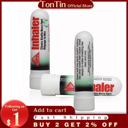 Thailand Mint Cylinder Nasal Inhaler Refresh Brain Anti Fatigue Cure Stuffy Nose Rhinitis Nasal Aspirator