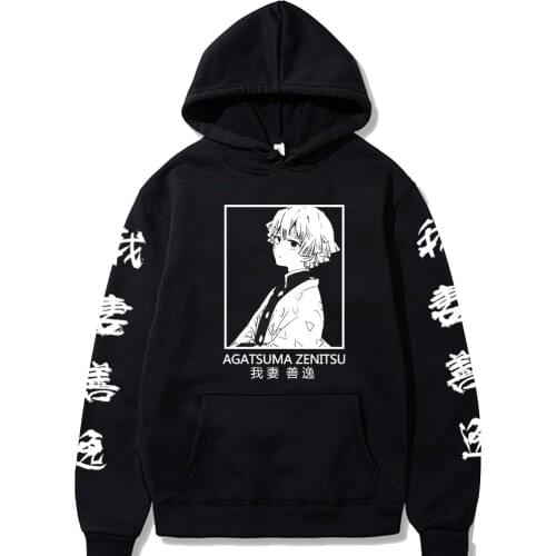 Hot Japanese Anime Demon Slayer Hoodie Men Funny Agatsuma Zenitsu Graphic Short Sleeve Tees