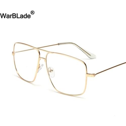 WarBLade Retro Thin Gold Glasses Men Women Optical Lens Metal Alloy Flat Top Eyeglass Optical Lens Eyewear For Man ultra-light