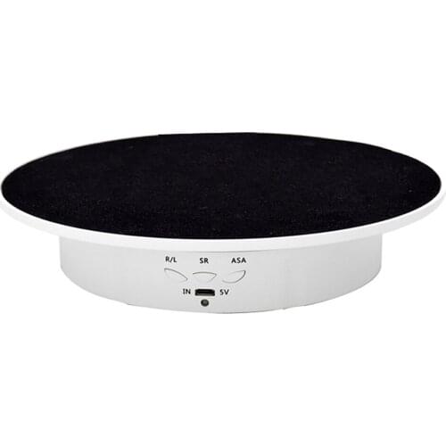 3 Speed 20cm Intelligent Electric Rotating Display Stand Mirror Turntable Jewelry Holder Battery Power Photography Display Stand