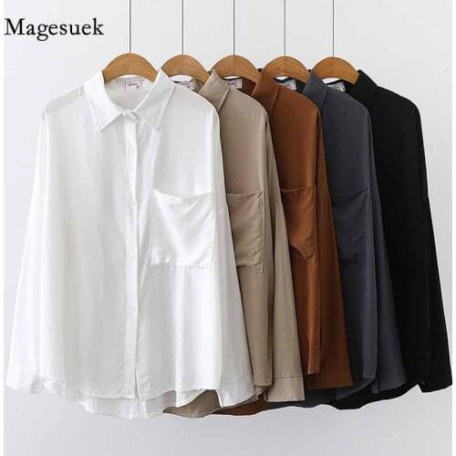 Fashion Vintage Long Sleeve Women Shirt Loose Korean Blouses Women Casual Turn-down Clollar Ladies Tops and Blouses Blusas 11331