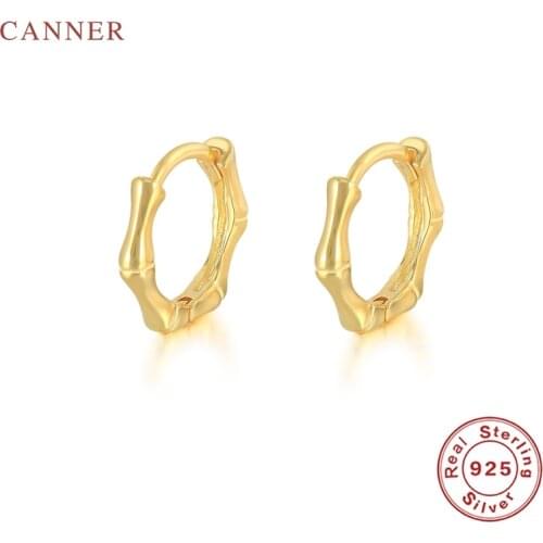 CANNER 925 Sterling Silver Earrings For Women Fashion Round Hoop Earrings Gold/Silver Jewelry Ear Piercing Mom Gift 2021 Trend