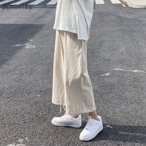 Pants Women Loose 3 Colors Elastic Waist Harajuku New Solid Soft Design Popular College Korean Style All-match Trendy Leisure