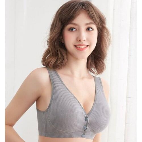3Xl Women Maternity Bra for Feeding Pregnancy Breastfeeding Bra Nursing Underwear Plus Size Sleep Underwear Front Buckle Vest