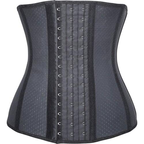 Women Underbust Latex Rubber Breathable Shaper Waist Trainer Corset Steel Boned Hourglass Girdle Slim Waist Cincher