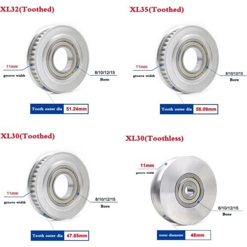 1Pcs XL30 Tooth To XL36 Tooth Idler Timing Pulley Single Side Bearing Timing Belt For Width 11mm Bore 8mm-15mm