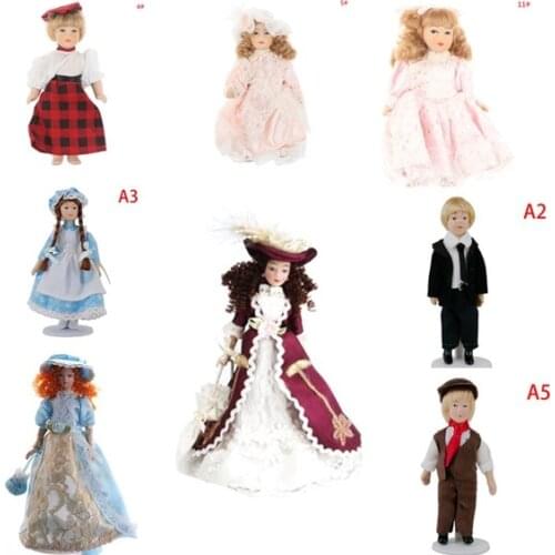 1:12 Dollhouse Miniature Porcelain Dolls Dollhouse Victorian Beauty Lady Hot sale