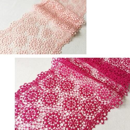 1Meter Rose Red Water Soluble Flowers Hollow out Ribbon Tape Lace Trim Fabric DIY For Sewing Bra Underwear Decoration