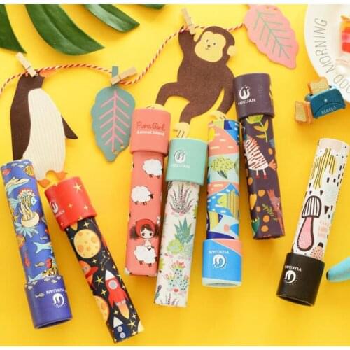 1 Pcs Funnt Montessori Childrens Magic Toys Kaleidoscope Cartoon Animal Marine Series Telescopic Rotating Educational Toys