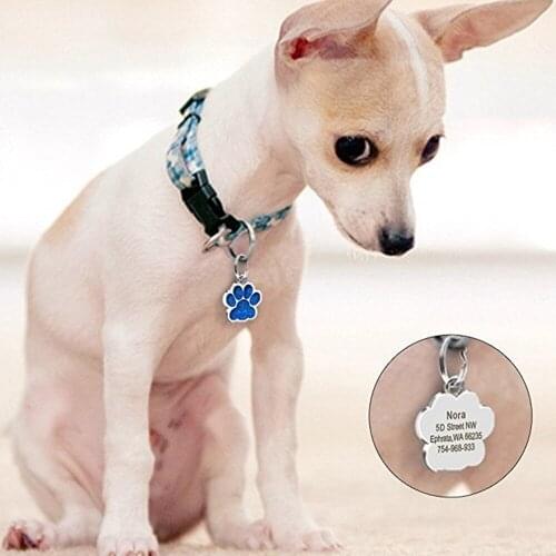 1pc Personalized Cat ID Tag Free Engraving For Kitten Collar Pet Charm Name Pendant Necklace Accessory