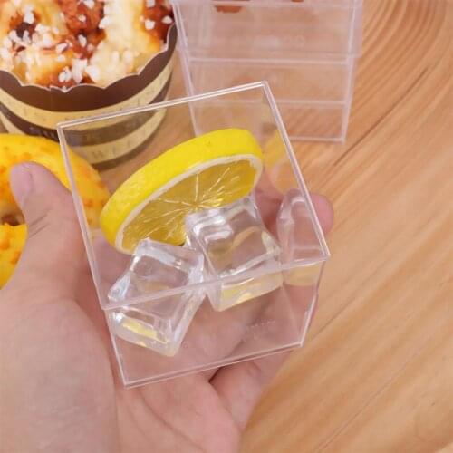 10PCS 150ML Mousse Cup Hard Plastic Dessert Parfait Appetizer Square Bowl Disposable PS Souffle Jelly Container for Party