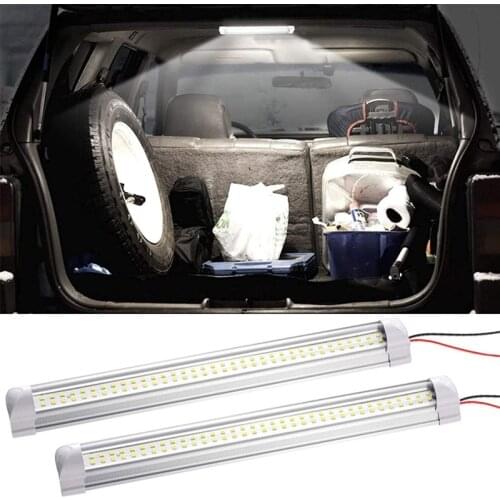 13 Inch LED Interior Light Bar 12V/24V-80V 72 LEDs Light Strip Fixture with ON/OFF Switch for Van Lorry RV Truck Trailer Camping