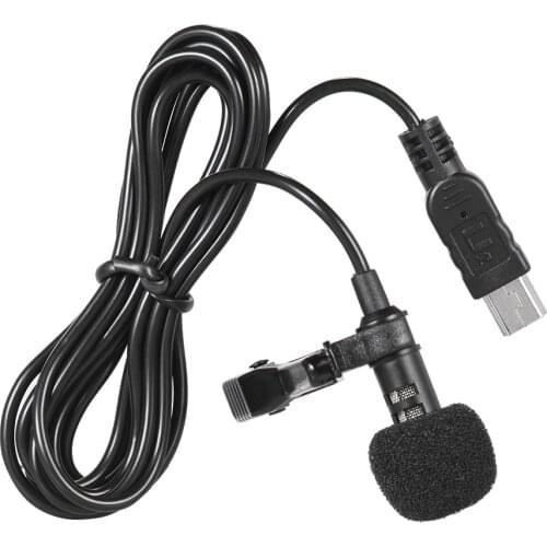 150cm Professional Mini USB Omni-Directional Stereo Mic Microphone with Collar Clip for Gopro Hero 3 3+ 4
